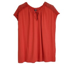 Chaps Burnt Orange Lace Sleeveless Top XXL