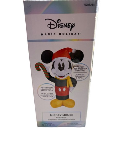 Disney Mickey Mouse Airdorable Airblown Inflatable Indoor 22 Inches Christmas - Picture 3 of 5