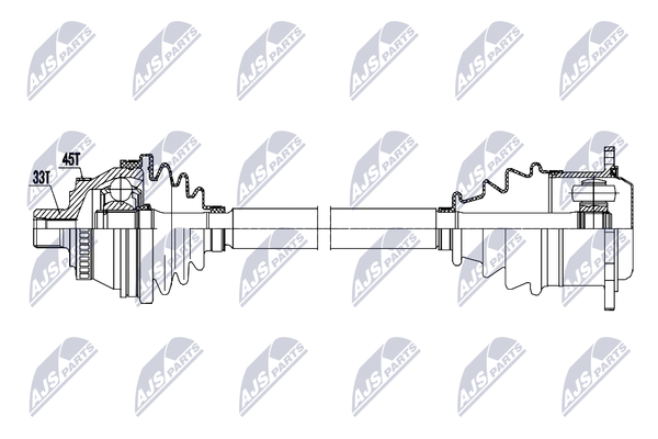 NTY Antriebswelle NPW-AU-096 FüR Audi Skoda VW-image