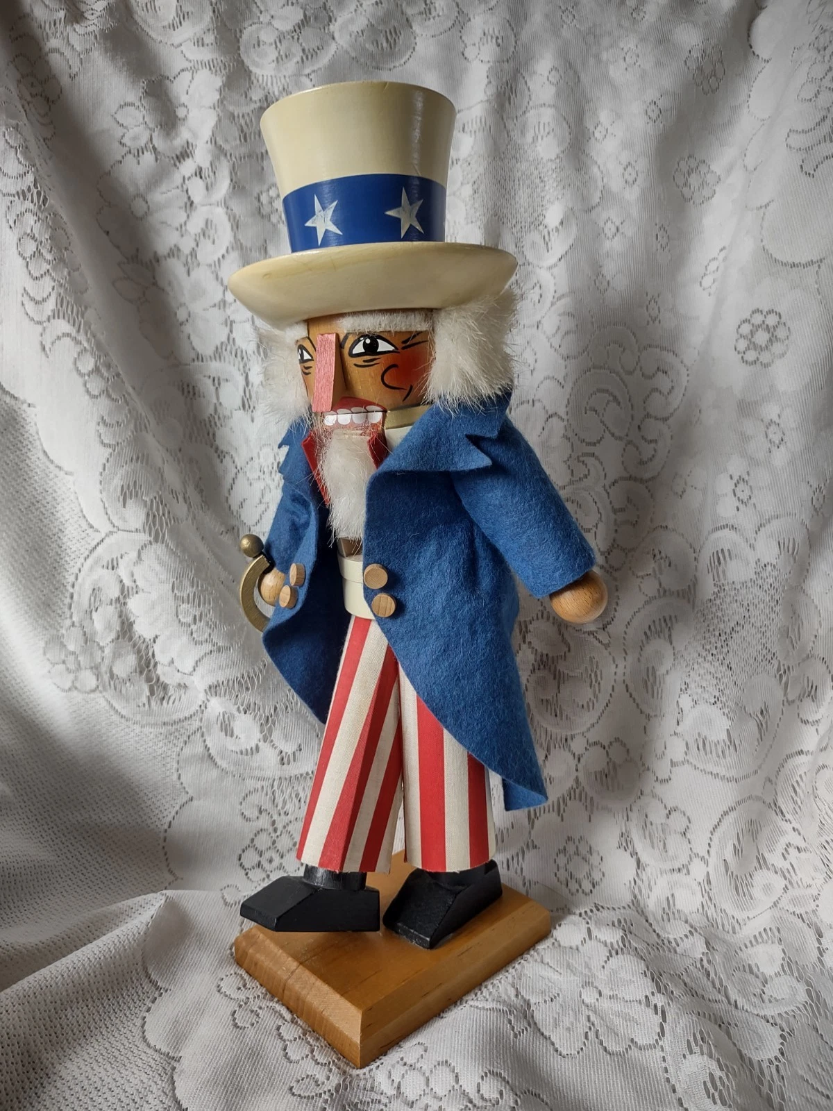 Vintage Steinbeck Uncle Sam with Sword Nutcracker From West Germany 14.5 Inches