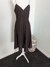 Michael by Michael Kors Brown Embroidered Spaghetti strap dress 6 EUC