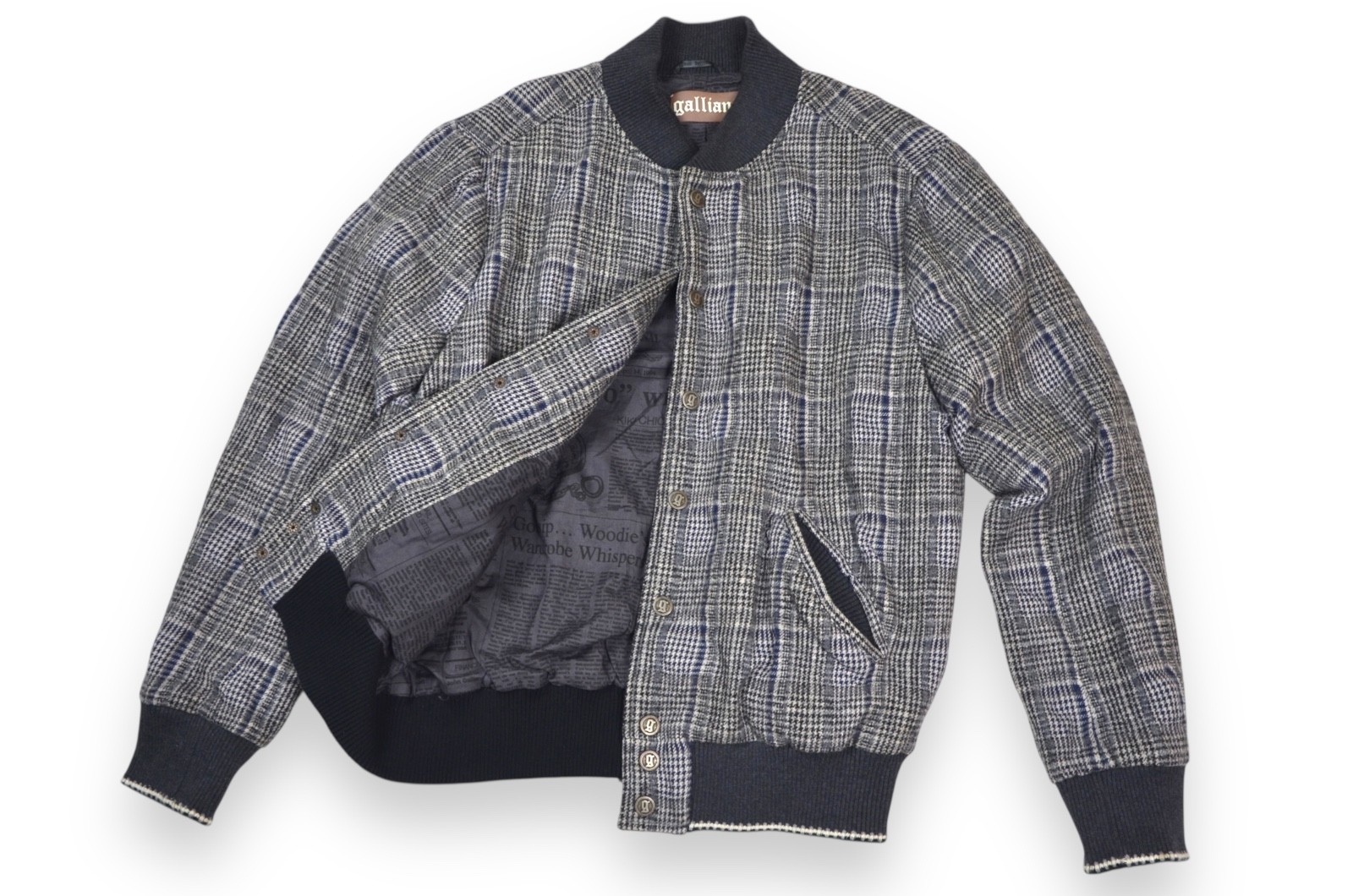 GALLIANO John Jacket Wool Men’s Gray Italy Size 50