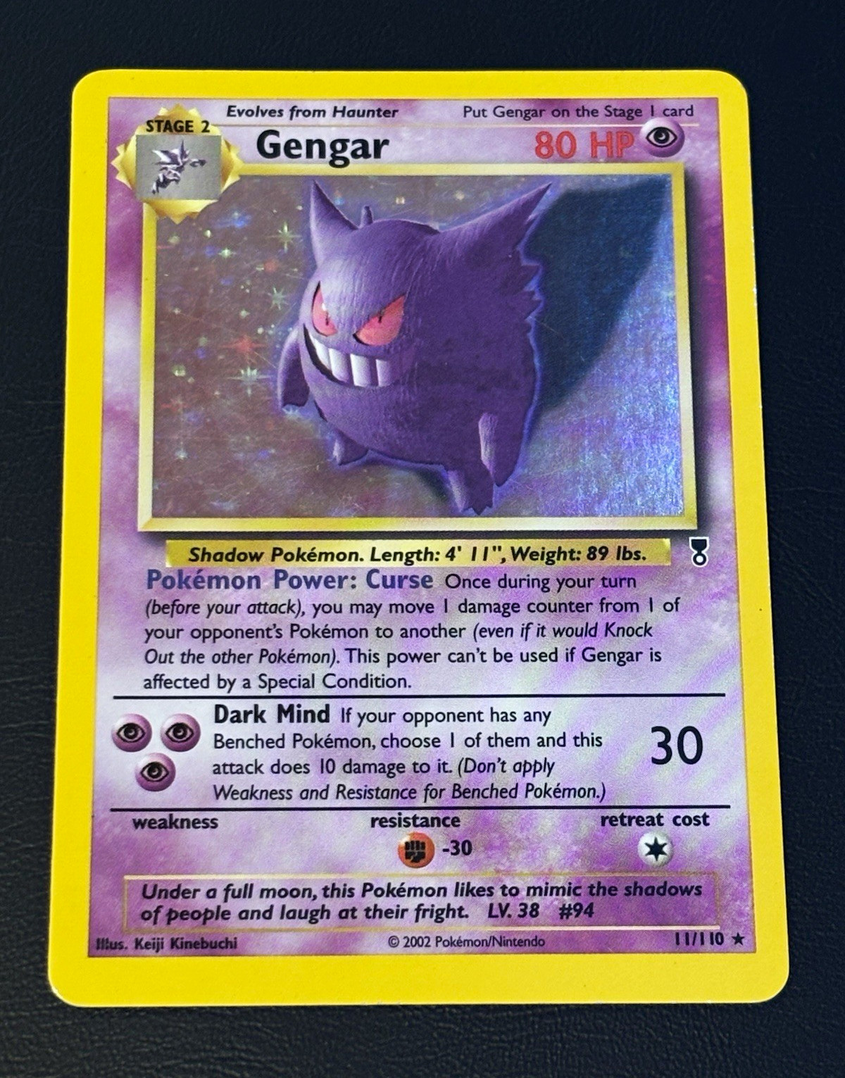 Nintendo Pokémon TCG Gengar 11/110 Legendary Collection Holo Rare EN 2002 80HP