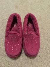 Zapatillas Mocasines Ugg Estrás Cuero Rosa Talla 8 Edición Limitada