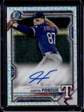 2021 Bowman Chrome Justin Foscue Auto Mega Box Mojo Refractor 1st #BCMA-JF