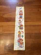 Vintage Baby Growth Chart Bears Sweet Nursery Decor Wall Hanging 28x6
