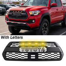 Bumper Mesh Grill Wletters Led For 2016-2023 Toyota Tacoma Trd Pro Style Grille