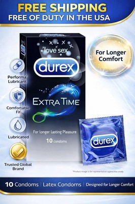 Durex Extra Time Condoms with Performa Lubricant for Longer Comfort 10 Count