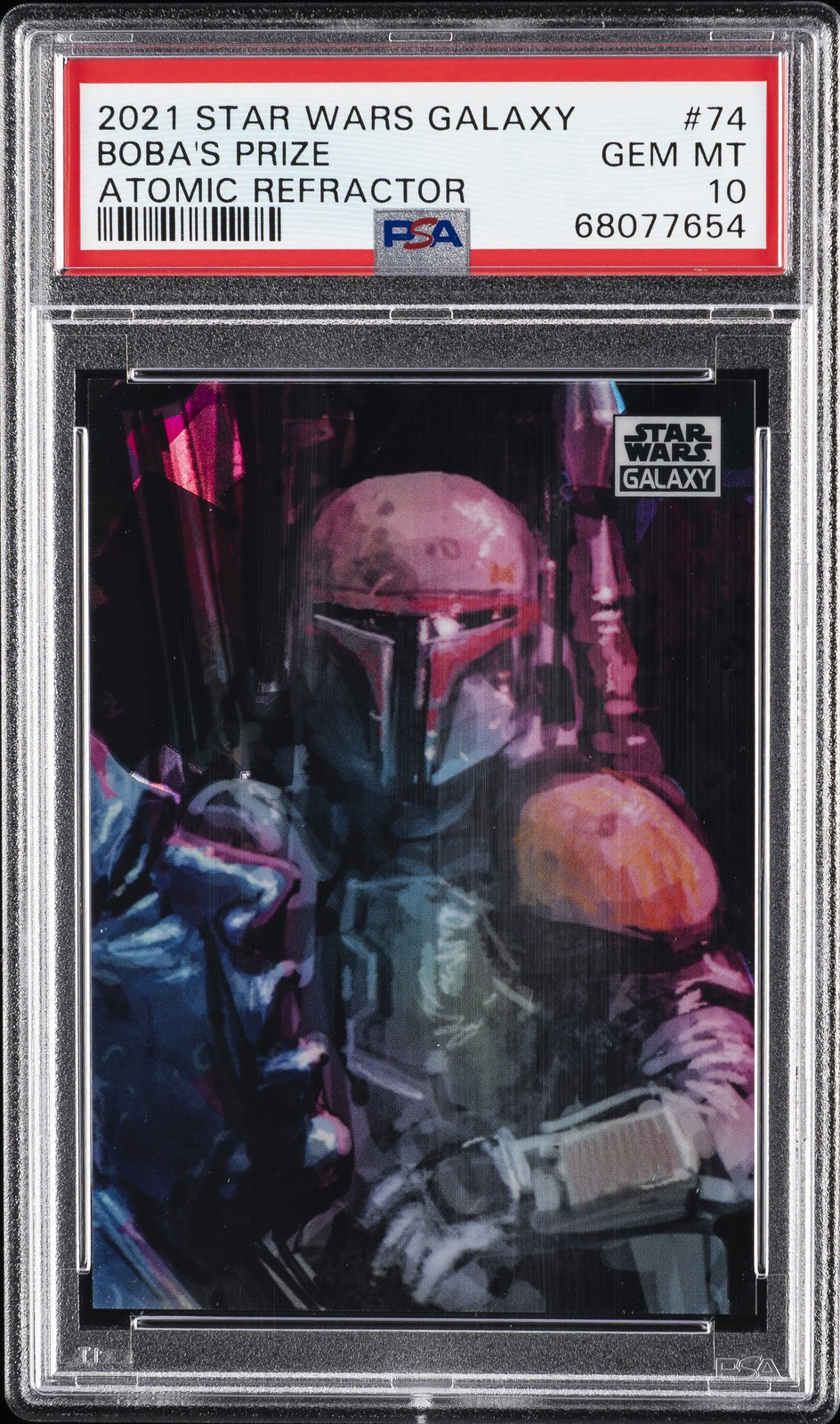 2021 TOPPS CHROME STAR WARS GALAXY ATOMIC REFRACTOR BOBA'S PRIZE 15/150 PSA 10