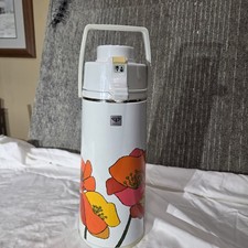 Vintage DIA Diamond Airpot retrò papavero design floreale base girevole completo funzionante