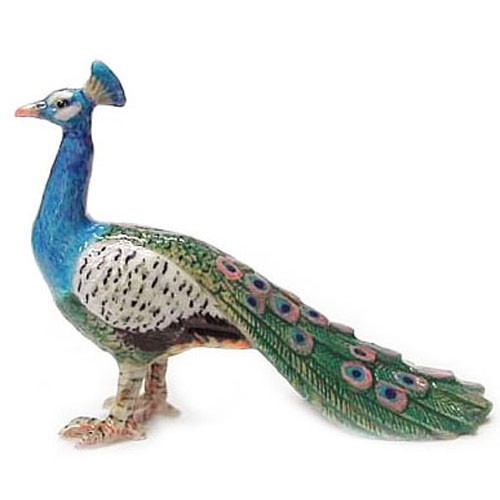 ❦ New NORTHERN ROSE Porcelain Figurine PEACOCK Zoo Animal Bird Art Decor Statue