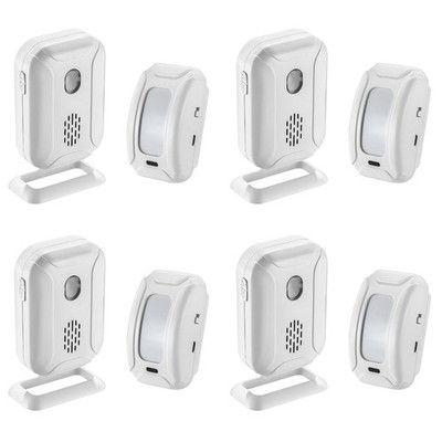 4 Sets Door Entry Doorbell PIR Motion Sensor Security Alarm Bell for Shop Home