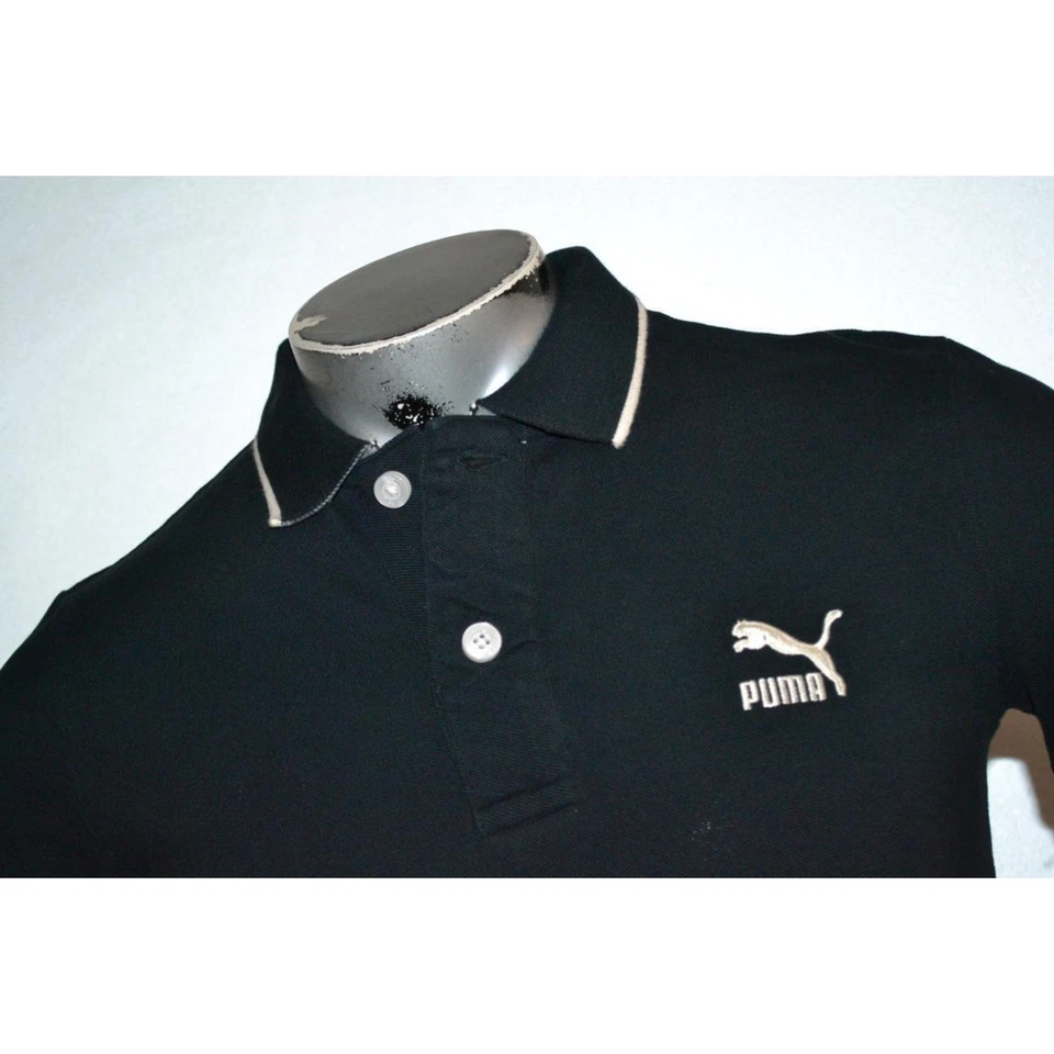 Polo de golf Puma 22389 negro rendimiento algodón talla pequeña para hombre Foto 2 de 4