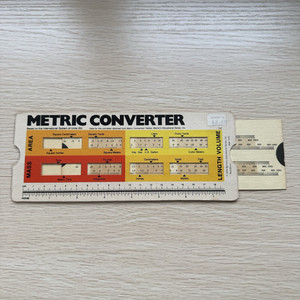 Vintage 1979 Metric Converter Slide Rule Chart Learning Research Inc. Woodbury