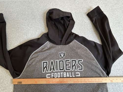 Oakland Raiders Hoodie Mens 2XL Black Fleece Sweatshirt Pullover Fanatics NFL - Picture 5 of 9