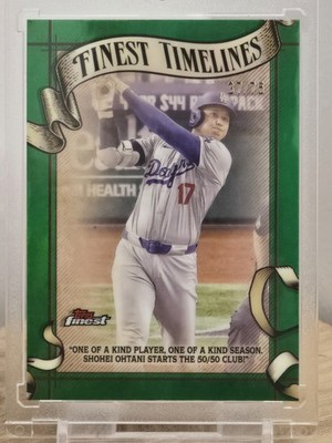 2025 Topps Finest- Finest Timelines Green Refractor /75 - Shohei Ohtani 🔥 SP 🔥