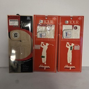 THREE Cadet Mens Left ML Left Handed Cabretta Leather Golf Glove Foot Joy Hogan