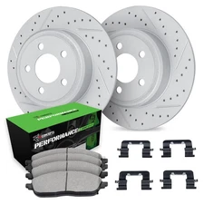 For Volkswagen Jetta 98 Brake Kit Drilled & Slotted Rear Brake Kit w Performance