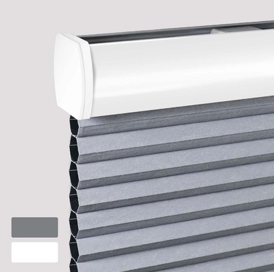 Blackout Cordless Cellular Shades Honeycomb 35''W x 64''H, Grey-White