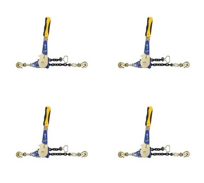 Mytee Products 4 Pack 5/16''-3/8'' Easy Ratchet Chain Binder with Grab Hooks & ...