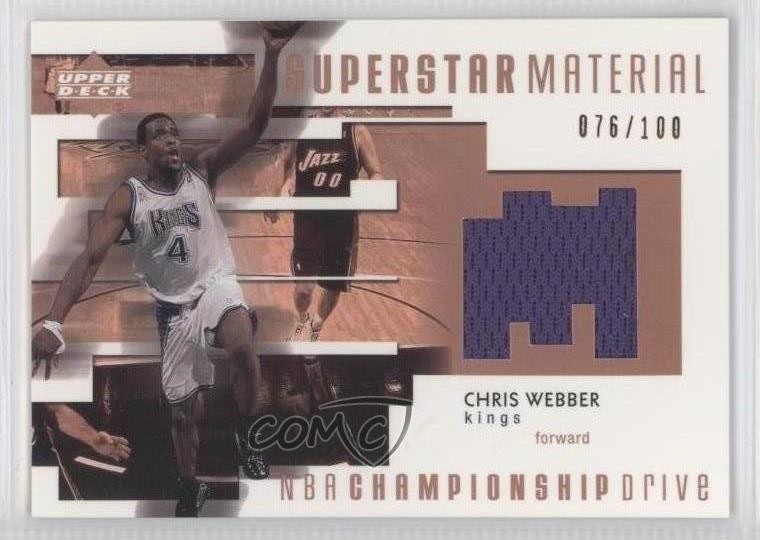 2002-03 Championship Drive Superstar Material Jersey 76/100 Chris Webber HOF 0v1