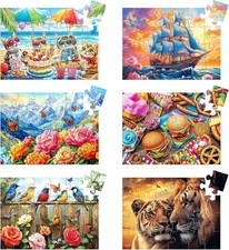 6 Packs 24 Large Piece Puzzle for Seniors - Dementia Puzzles for Elderly Adults
