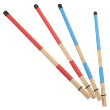 2 Pairs Drumming Accessories Wood Drumsticks Brushes for Drummers