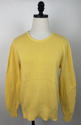Vintage Pierre Cardin Sweater Womens Small Butter Yellow Cotton Lightweight 90s