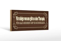 Holzschild Spruch 27X10 Cm Schokolade Therapie Geschenk Deko Schild Wooden Sign