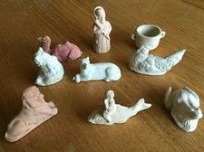 9 Ancien Sujets surprise en terre cuite Job Clerc Saint - Quentin la poterie