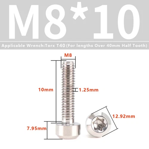 M4M5M6M8M10 Titanium Bolts Taper Cone Socket Head Motorcycle Modification Screws - Picture 193 of 205