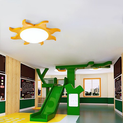 Cute Acrylic Sun LED Ceiling Light Kids Bedroom Lamp Modern Flush Mount Lighting - Picture 7 of 8
