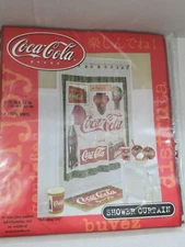 Coca-Cola Vinyl 70x72 Shower Curtain In Original Packaging 