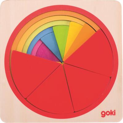 Goki Schichtenpuzzle Kreis 6 Schichten 21 Teile Holz Lernspielzeug Puzzle Kinder