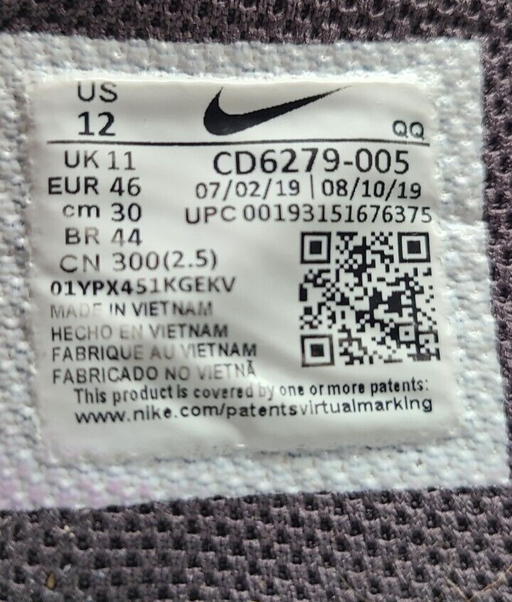 Nike SB Charge Men's Size 12 Canvas Skateboard Shoe Distressed Grey CD6279-005