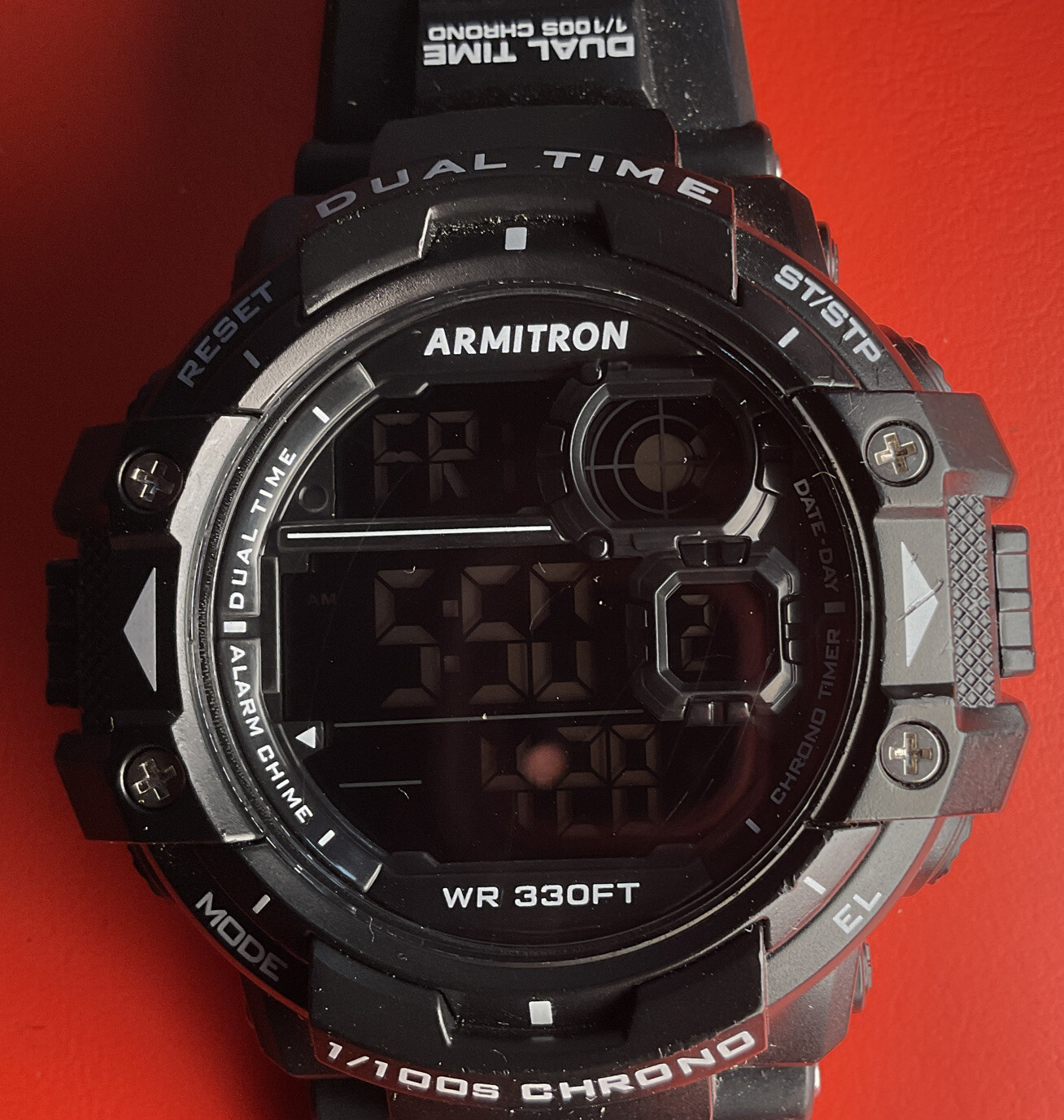 Armitron Men’s digital watch 330ft black sport wr dual time Chrono eBay