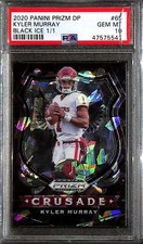 2020 Panini Prizm Draft Prizms Black Ice 65 Kyler Murray C 1/1 Crusade PSA 10
