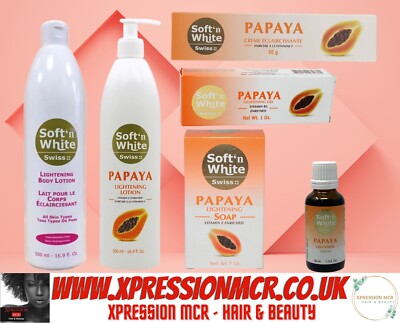 Soft 'n White Hautpflege Aufhellung - Schweizer Papaya & Karotte Vollsortiment UK-Verkäufer
