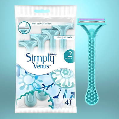 Gillette Venus Simply, Double Blades 2 Disposable Razors - 4 Count
