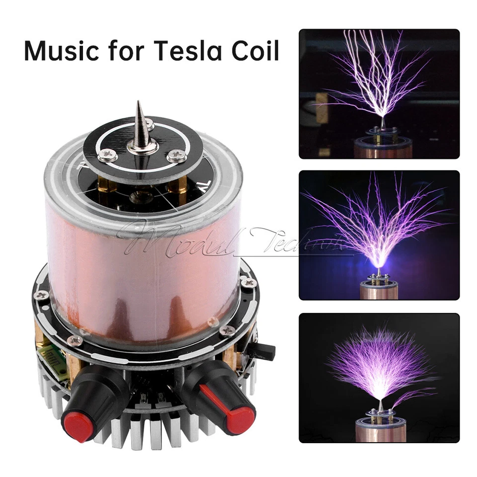 Mini Plasma Music Tesla Coil Arc Generator Artificial Lightning Bluetooth DC48V - Bild 2 von 4