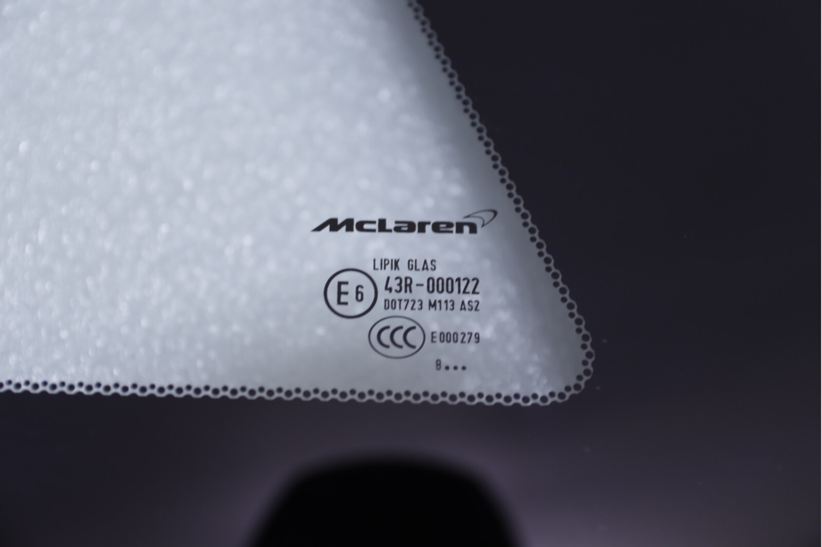 McLaren 720S Coupe Rear Right Side Quarter Window Glass 2018 - 2023 OEM