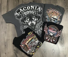 Lot 4 Laconia Motorcycle T Shirt 2XL 3XL Rally 2014 2016 Graphic Hot Leathers
