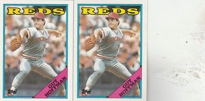 FREE SHIPPING-MINT-1988 Topps #496 Guy Hoffman Reds -2 CARDS