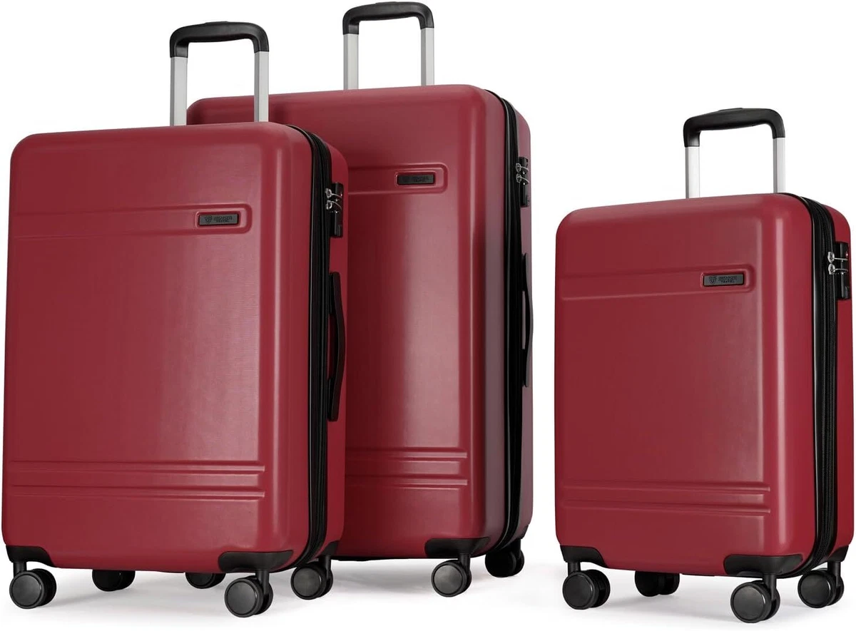Ginzatravel 3 Piece Luggage Sets Expandable Suitcases with 4