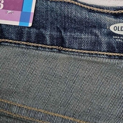 Neu Old Navy Standard Damen Stretch Jeans Gr. 16 Crop Bündchen Used-Look gerade - Bild 4 von 5