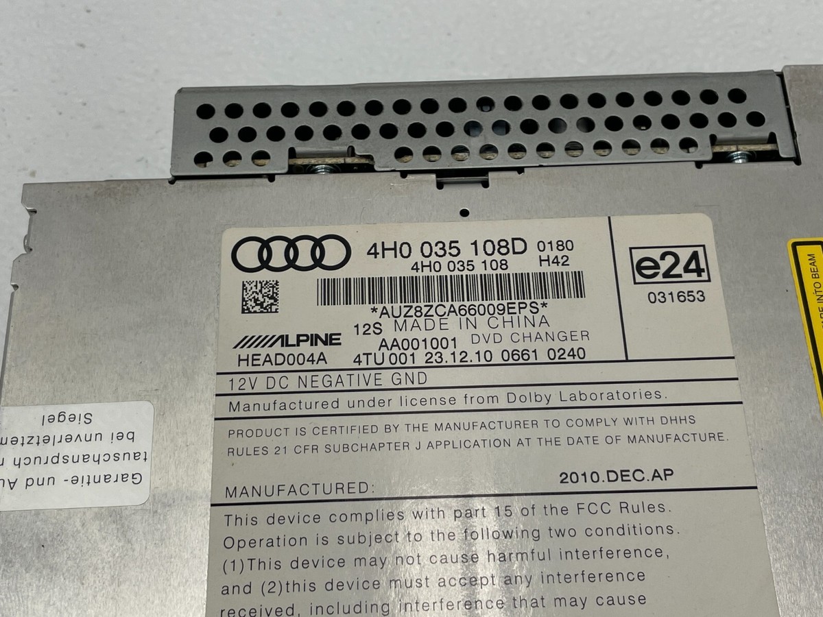 AudiA8 CDプレイヤー 2011-2012 Audi A8 A8L Audio CD DVD Player Changer Module