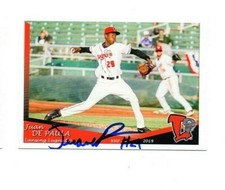 Juan De Paula signed autographed 2019 Lansing Lugnuts team card Santo Domingo f