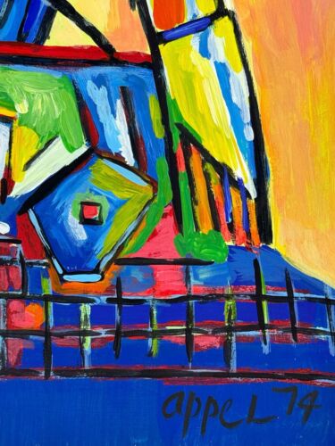 Karel Appel (Handmade) Mixed Media Paper Painting Signed and Stamped - Picture 3 of 4