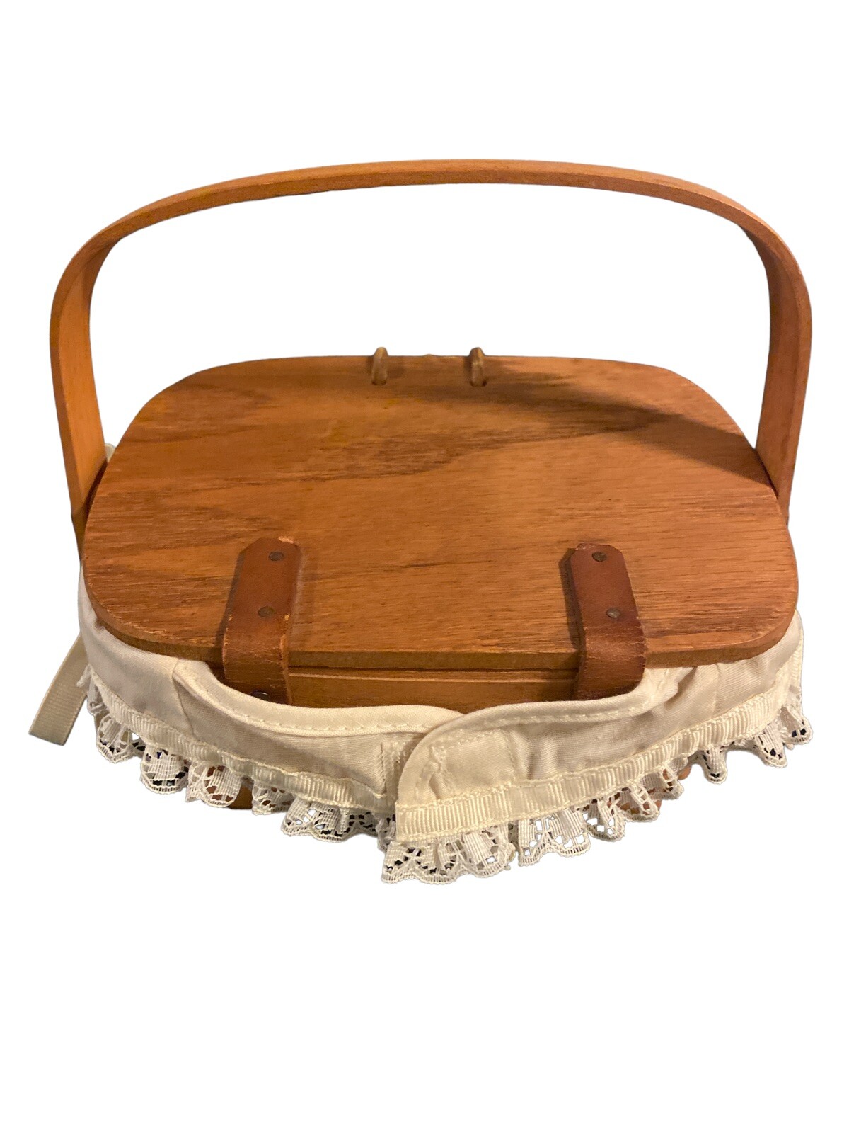 Longaberger 1992 Picnic Brown Basket Small With Liner eBay