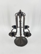 * ŚWIECZNIK 1940 PODPISANY W.H. RĘCZNIE ROBIONE KUTE ŻELAZO 4-PALNIKOWE VINTAGE